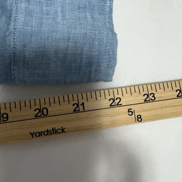 Tommy Bahama Mens XL Shirt Blue 100% Linen Long Sleeve Striped Chest Coastal - Picture 6 of 8